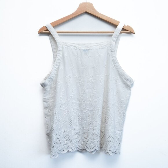 Sundance Sleeveless Eyelet Embroidered Top in White - Picture 6 of 6